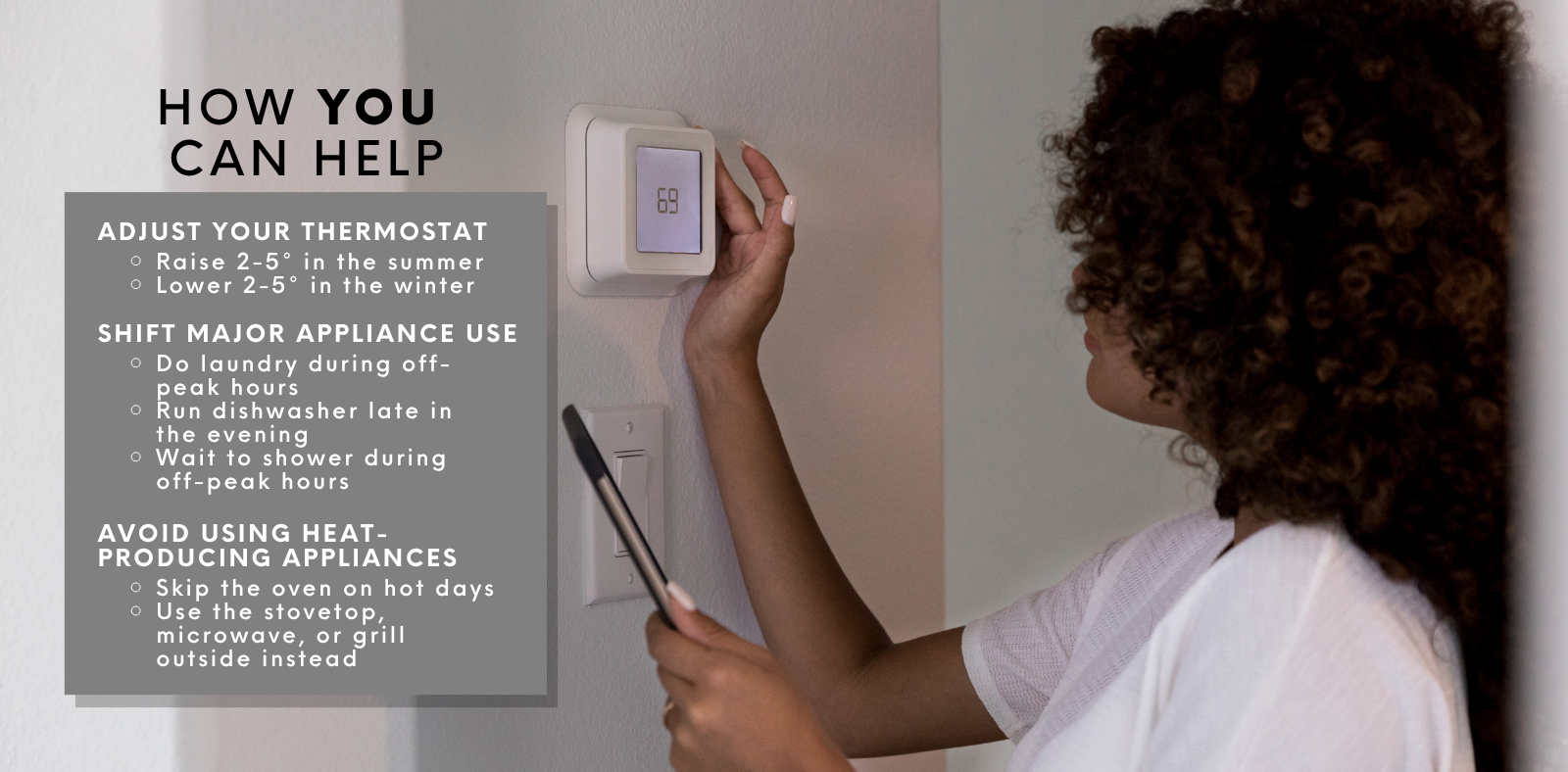 Women Lowering Thermostat
