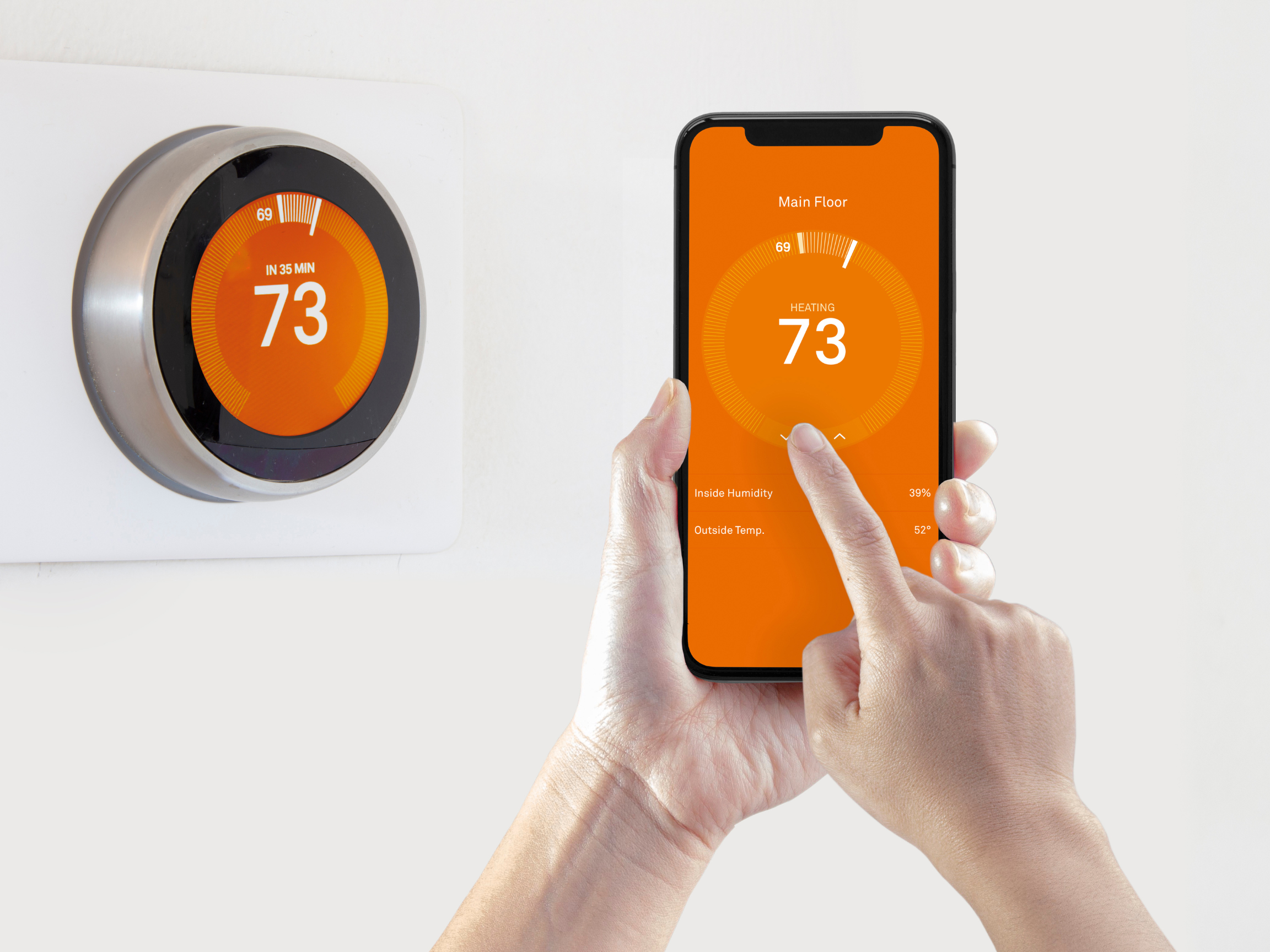 Smart thermostat program with smart phone