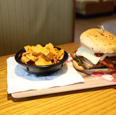 Deli Barn Sandwich and chips